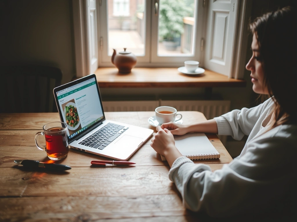 Osoba korzystająca z materiałów online